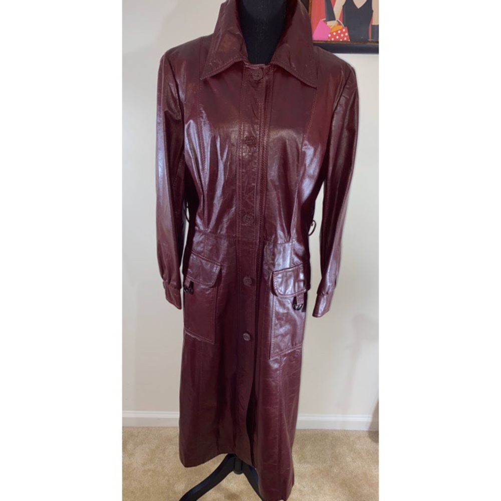 Leather Trench Style Coat